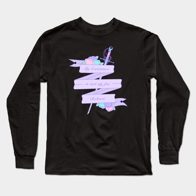 Bi - My Existence Is Not Up For Debate Long Sleeve T-Shirt by Cosmic Queers